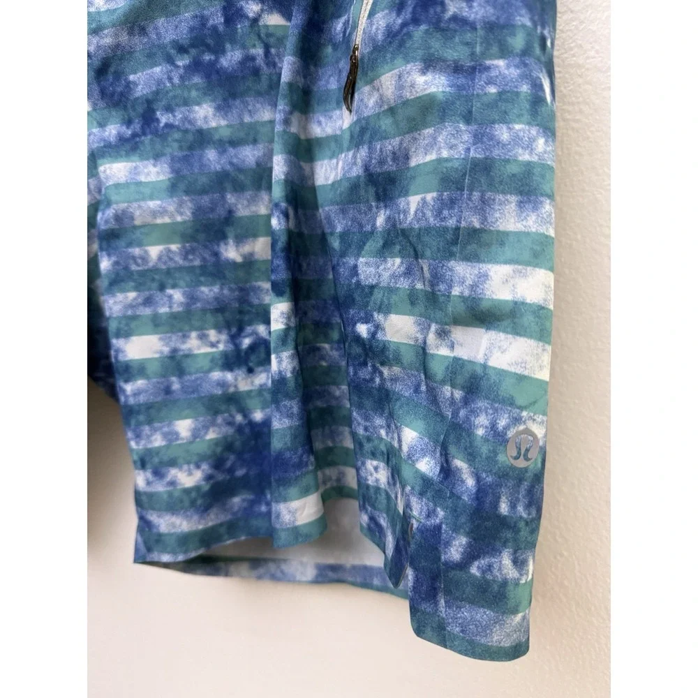 Lululemon El Current Blue & Teal Striped Lined Swim Trunks Shorts‎ Sz 36